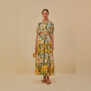 NWT Farm Rio Mixed Biriba Maxi Skirt